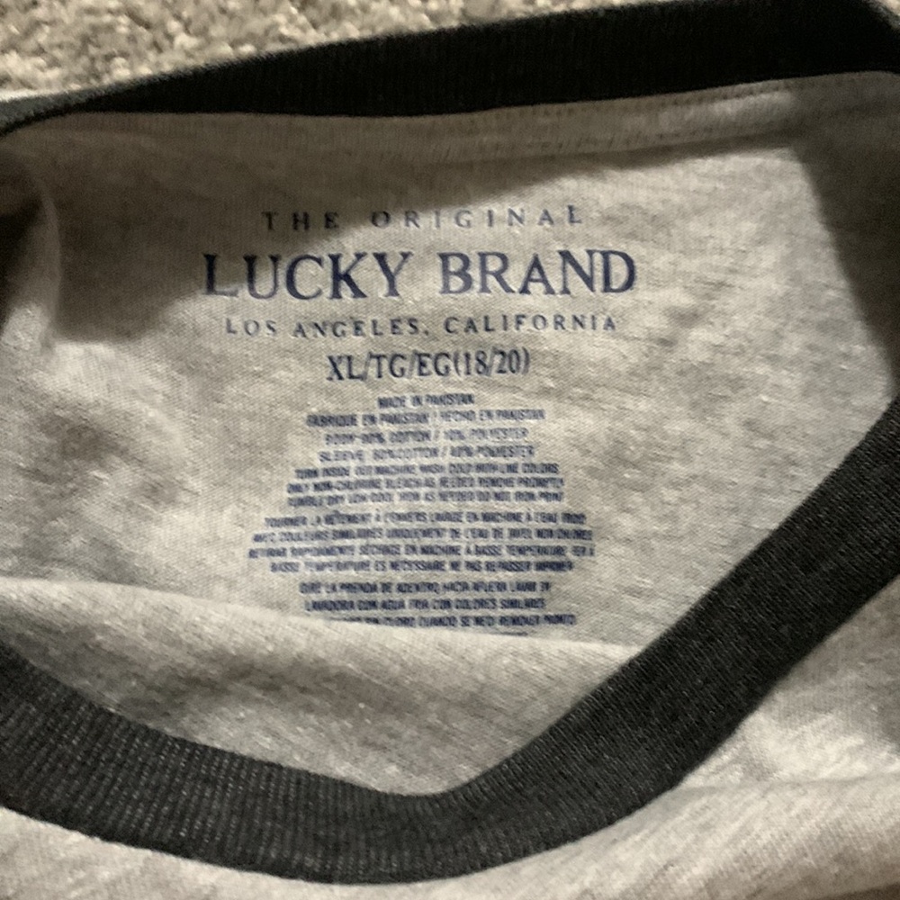 NWT boys XL(18/20) Lucky Brand grey tee, $25 - Picture 2 of 5